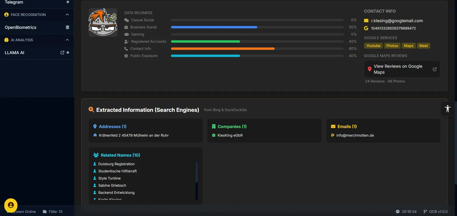 OSINT CheckBox Dashboard Preview 3